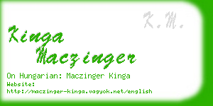 kinga maczinger business card